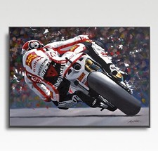 MARCO SIMONCELLI  MotoGP A3 print from painting by Greg Tillett poster Wall art