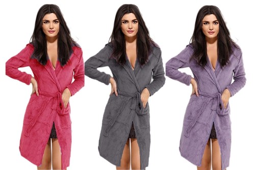 Womens hooded fleece dressing - womens,