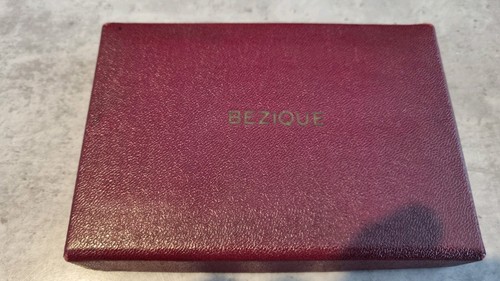 Vintage bezique card game - card,