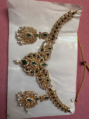 Gold tone rhinestone - rhinestone, &
