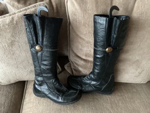 Rieker ladies boots black knee - rieker,