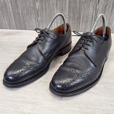 John White Black Brogues Size UK 8.5 Smart Shoes Lace Up Formal Made In England 