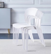 Dining Chairs, Set 4 Stackable