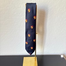 Vintage Porsche Mens Tie Marque Badge for Automobile Quarterly Porsche Logo Navy