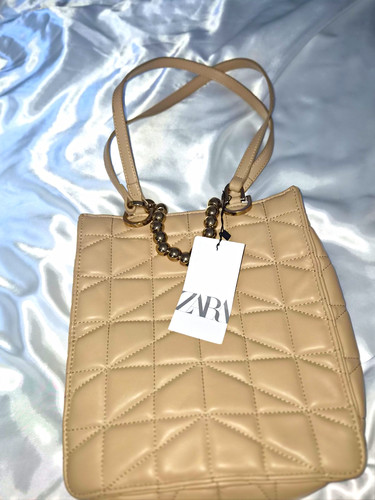 Zara beige quilted faux - zara,