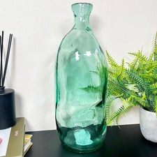 Recycled Glass Vase Bottle Tall 36cm Clear Transparent Balloon Flower Decoration
