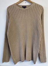 Men’s Gant Beige Cotton Ribbed Crew Neck Sweater Pullover Jumper Size XXXL 3XL