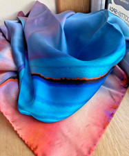 Liberty/Weston Ladies SILK multicoloured Scarf 65cmx65cm EARTH Collection NWT