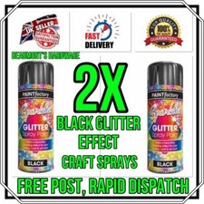 2x Black Glitter Spray Paint