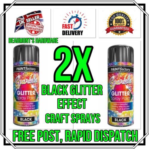 Black glitter spray - 2x,