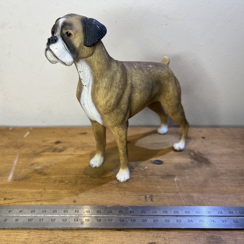 Heavy resin boxer statue red - statue,