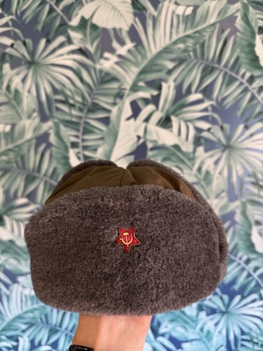 Soviet red army ushanka green - red,