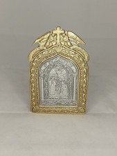 Vintage Religious Greek Orthodox Christian Icon Annunciation Metal Wall Plaque