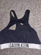 Ladies Xs Calvin Klein Bikini Top/Sports Top/Sports Bra Black Unworn