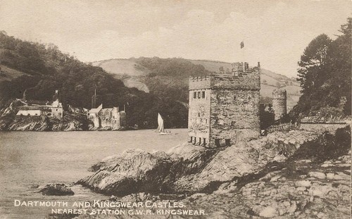 Postcard dartmouth and - b/w,