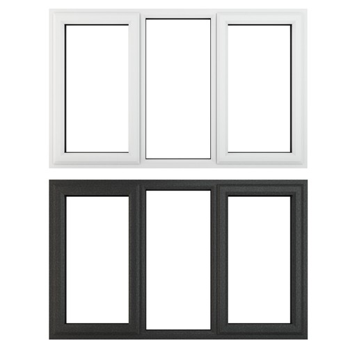 Pvc triple glazed window clear - glazed,