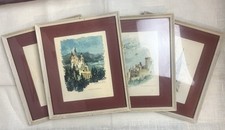 Set Of Four Vintage Framed Prints Of German Castles Etc Cottagecore Lichtenstein