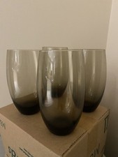 4 Denby? Halo Contemporary Smoked Grey Large Tumbler Wine Glass Stemless bundle 