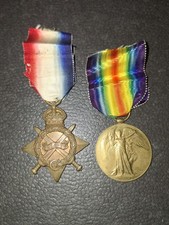 1914-15 Star & Victory Medal, W. Hake, Royal Navy WW1 HMS Laertes / Red Gauntlet