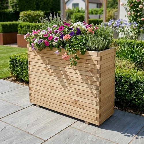 Pine raised tall trough - pine,