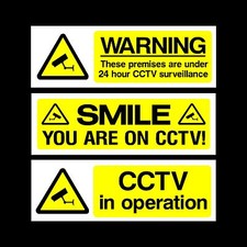 CCTV Security Camera Plastic Sign, Sticker - All Materials - Choose Your Design