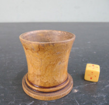 Antique Turned Boxwood Dice Shaker and Unusual Dice
