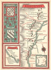Burgundy Bourgogne wine map