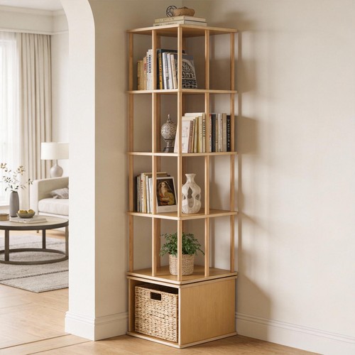 Rotating bookshelf tower - rotating,