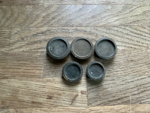 Antique brass weights - brass,
