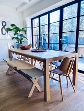 Habitat Large 6-8 Seat Solid Oak Wooden Radius Dining Table