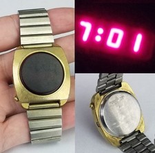 rare men's LED watch 1970's