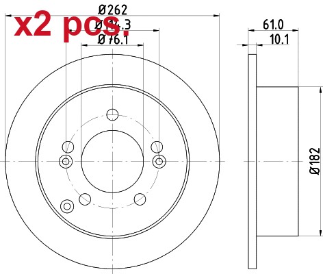 Pcs rear brake disc - pcs,