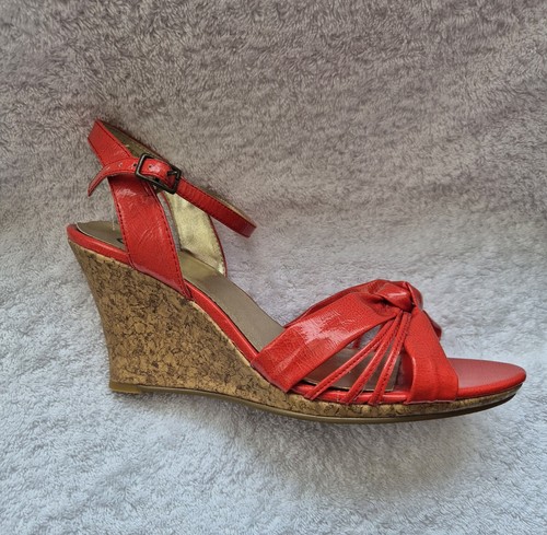 Coral open toe wedge heel - coral,