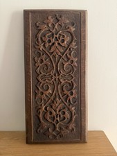 Victorian Hand Carved Solid Oak Panel