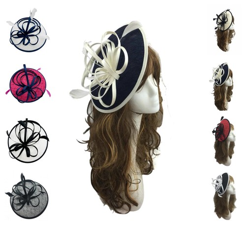 Large flower hair hat - hair, feather