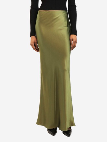Cult gaia green silk maxi - green,