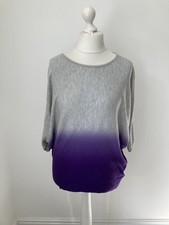 Phase Eight M Purple Grey Ombré Wool Blend Bat Wing Jumper
