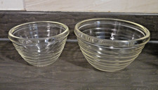 Vintage 2 x Phoenix Glass Ribbed Beehive Design Bowls 5.75" & 4.75" Width VGC