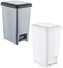 Small Large Slim Plastic Pedal Bin Home Bedroom Bathroom Kitchen Rubbish Dustbin
