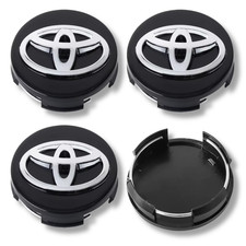 Toyota Alloy Wheel Centre Cap Hub x4 For Many Models Yaris Corolla 62mm Black 3D