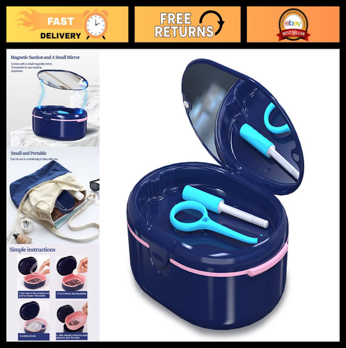 Double layer denture case with - double,