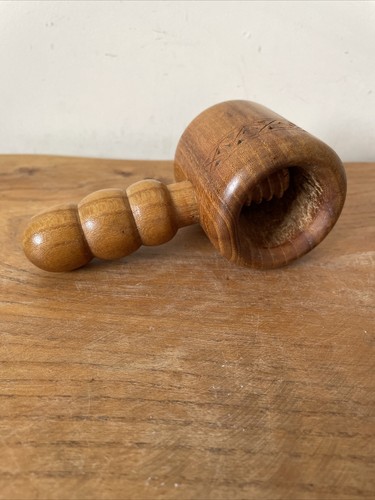 Vintage wooden treen screw nut - vintage,