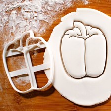 Bell Pepper Cookie Cutter - culinary food, kitchen chef, fruit vegetable biscuit