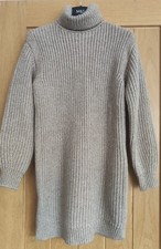 M&S Ribbed Roll Neck Mini Jumper Dress UK XS/S/M