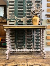 Rustic Grey Hall Table With Gold Detail