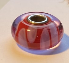 Trollbead Glass Lilac Shadow charm bead - red 