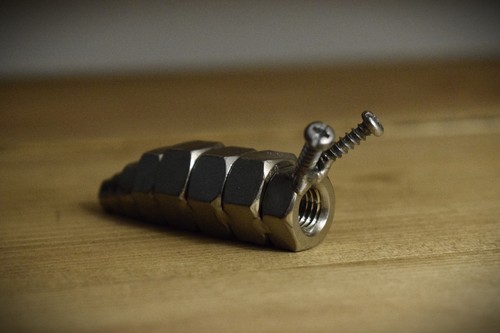 Metal sculpture slug - sculpture, made