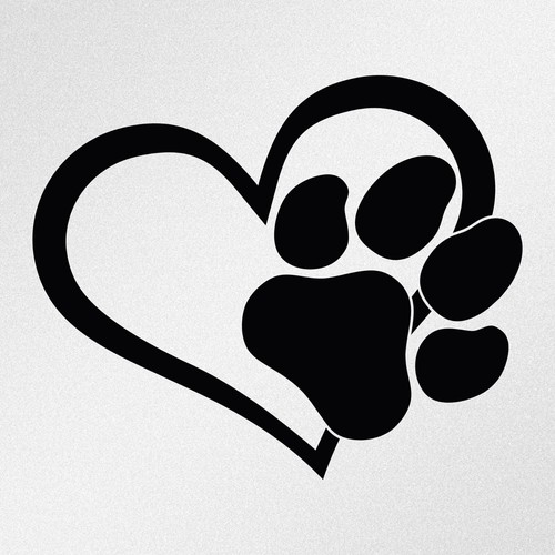 Heart paw print car laptop - paw,