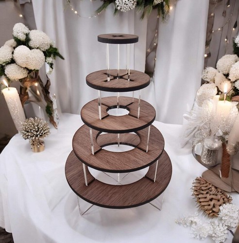 Round wooden tiered - round,