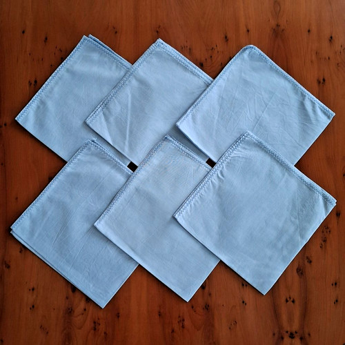 Handmade pale blue napkins - handmade,